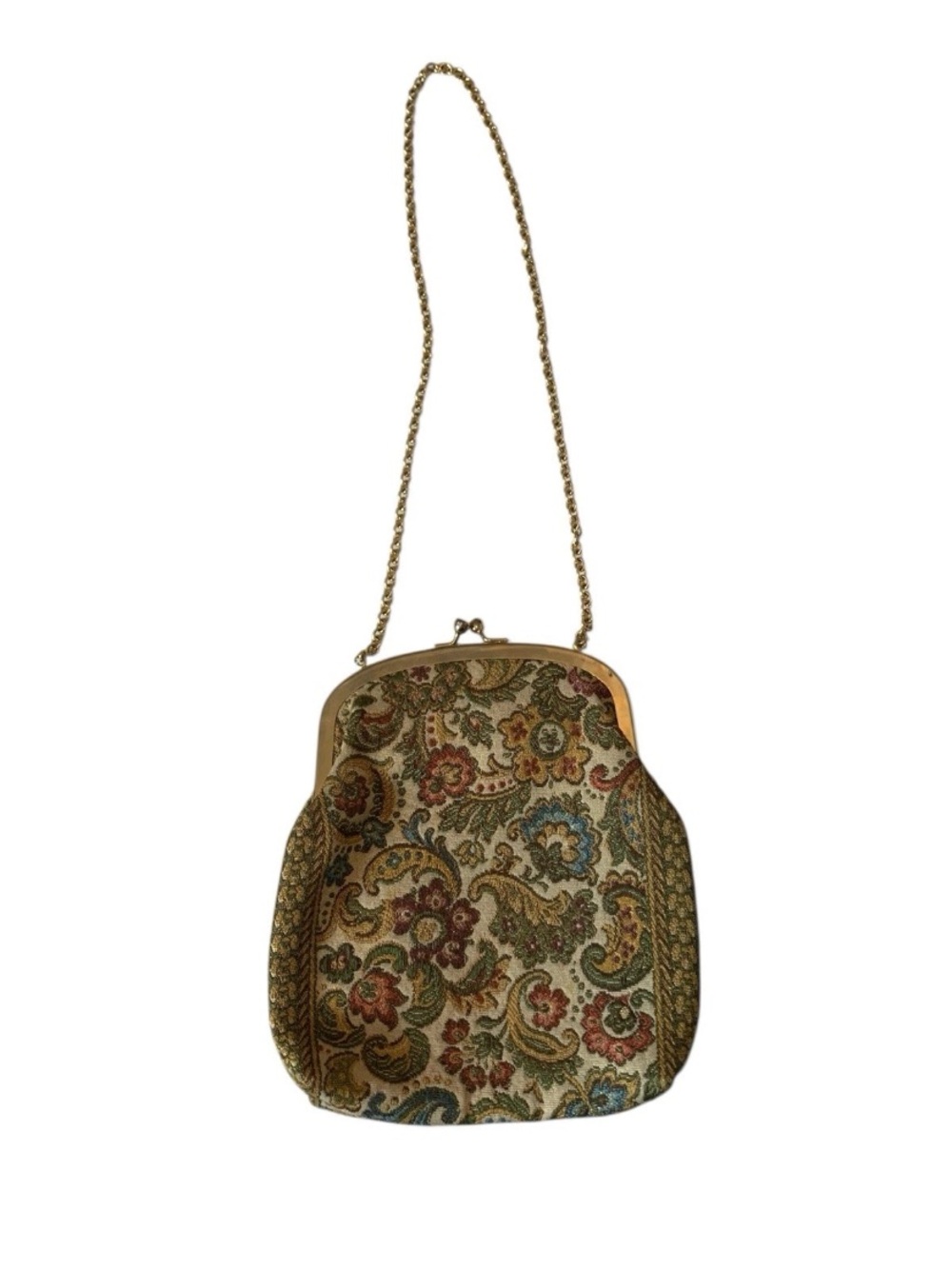 Share Vintage Walborg Floral Paisley Tapestry Purse Shoulder Bag Made In Italy